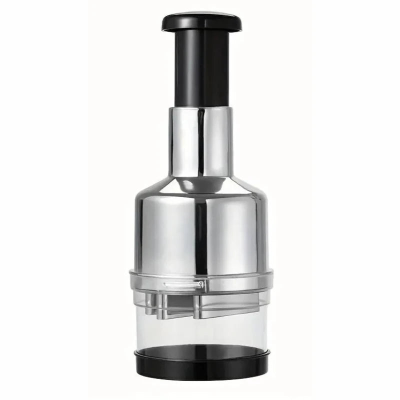 QuickChop™ – Stainless Steel Hand-Press Veggie Cutter