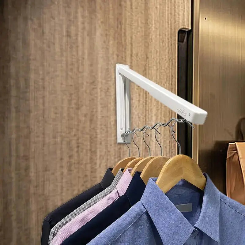 Clothes Hanger Retractable Cloth Drying Rack Folding Wall Mount Indoor
