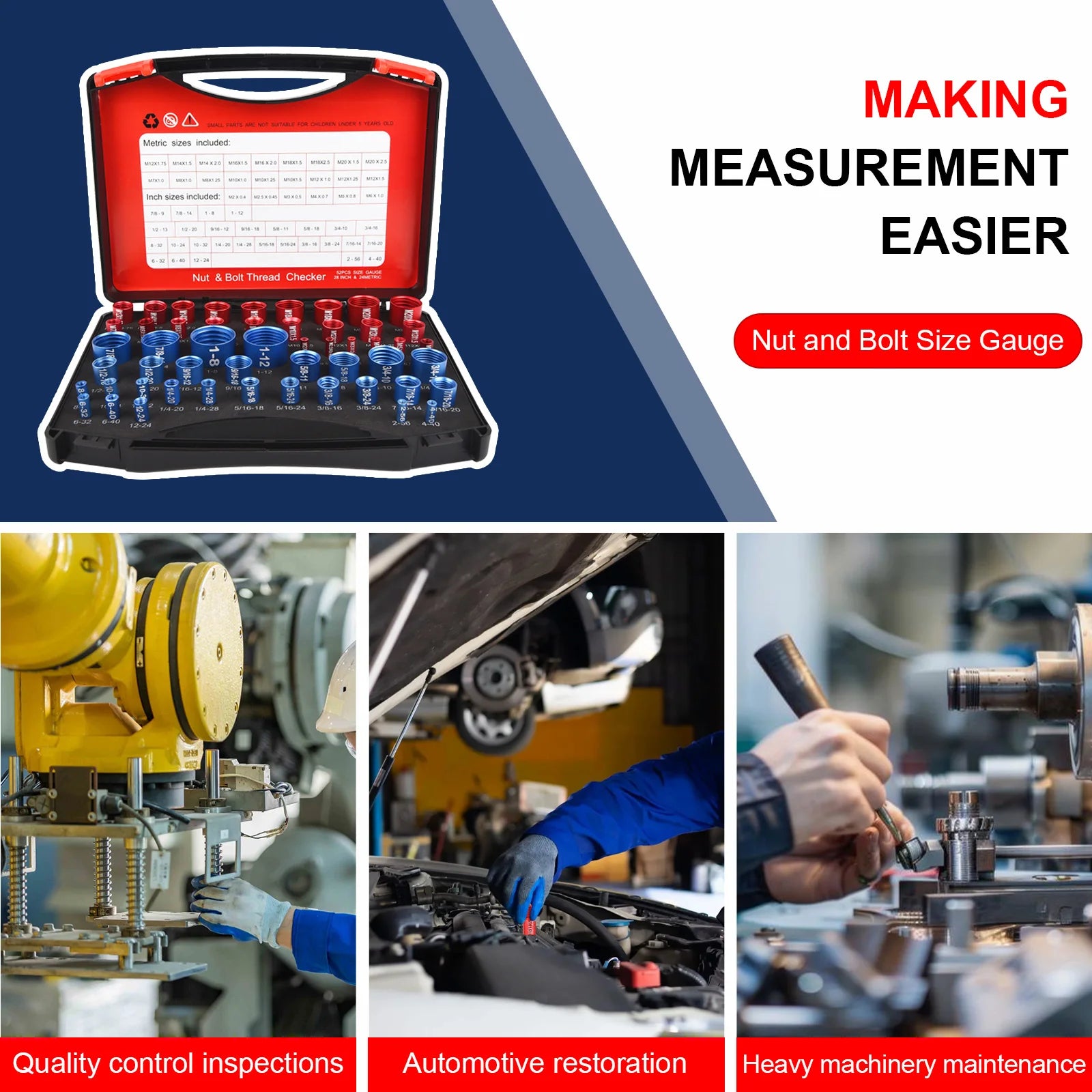ThreadMaster™ Gauge Set 🔩 — 44-Pcs Precision Size Checker