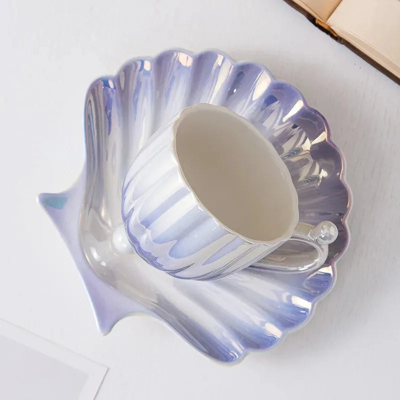 PearlShell™ Teacup Set 🐚🤍 Sip in Coastal Luxury