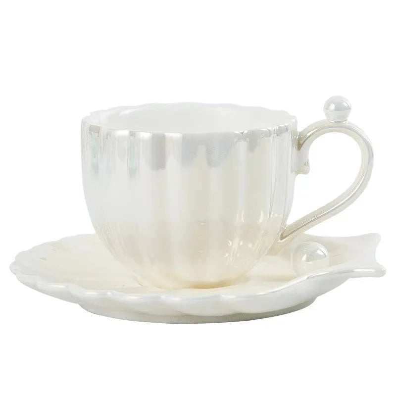 PearlShell™ Teacup Set 🐚🤍 Sip in Coastal Luxury