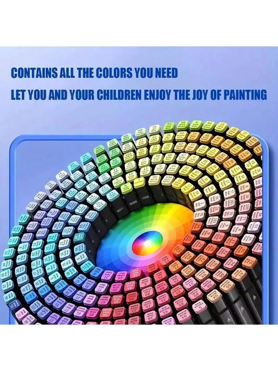 12/24/30/40/60/80/100/120/168pcs Art Marker Set, Watercolor Brush Pens For Students, Dual Tip Oil-Based Markers For Art Students Stone's Store