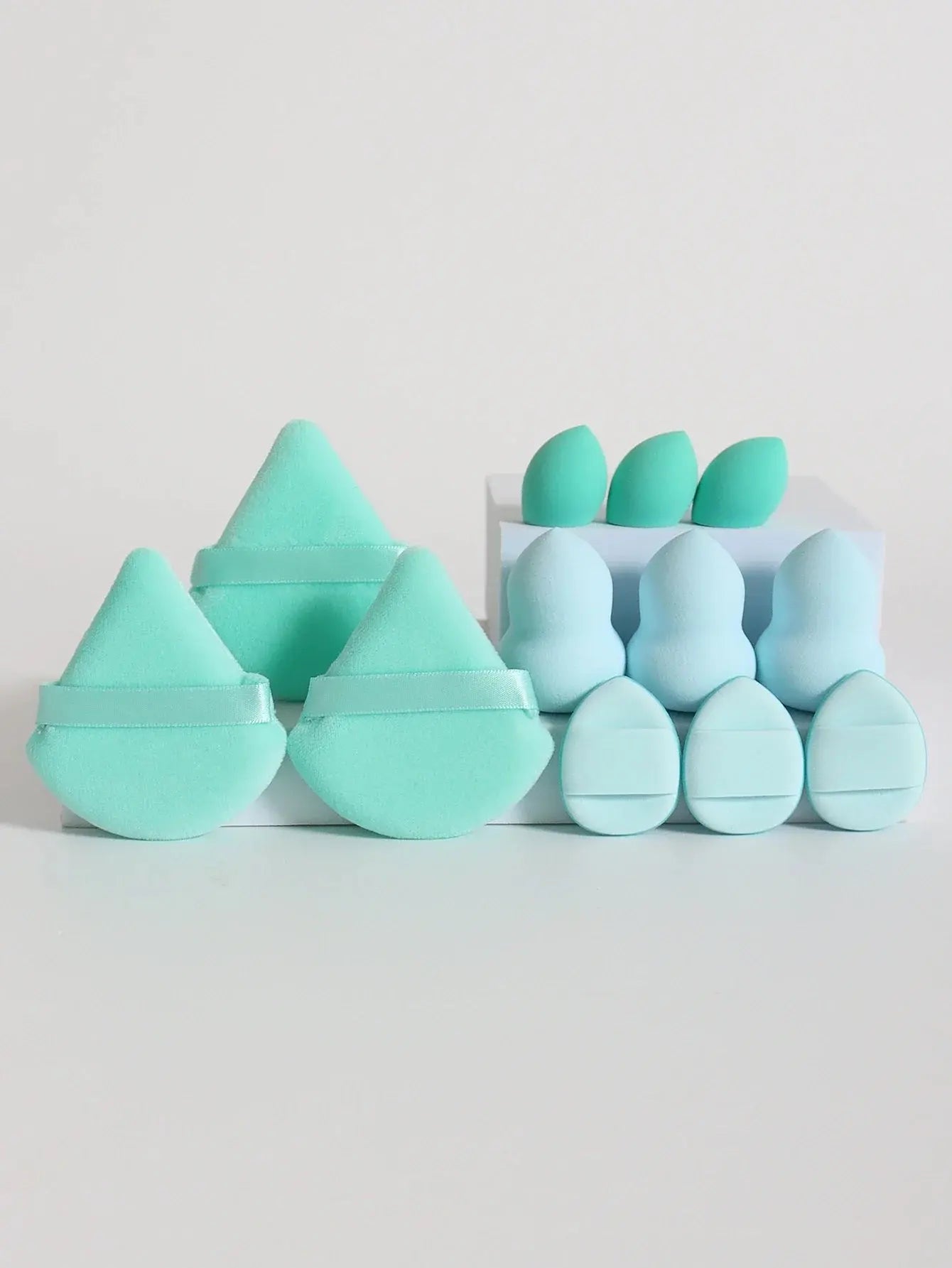12-Piece All-Purpose Makeup Sponge Set, Made of 3 Loose Powder Puffs, 3 Mini Air Cushion Puffs, 3 Beauty Eggs and 3 Mini Beauty Shop Cherry Darling Store