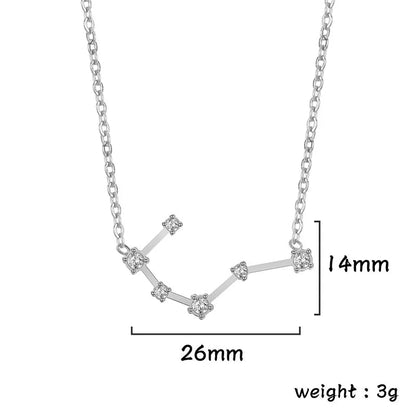 Lucktune Zircon Constellation Pendant Necklace Libra Virgo Zodiac Necklace for Women Stainless Steel Birthday Jewelry Gifts 2025 lucktune Official Store