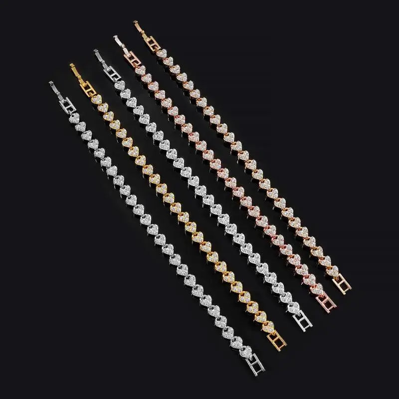 Pulseras de Cadena Geométrica de Cristal Romano de Lujo UILZ para Mujer de Moda