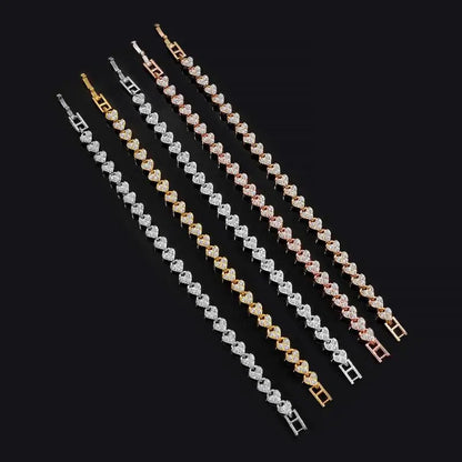 UILZ Luxury Roman Crystal Geometric Chain Bracelets For Women Trendy