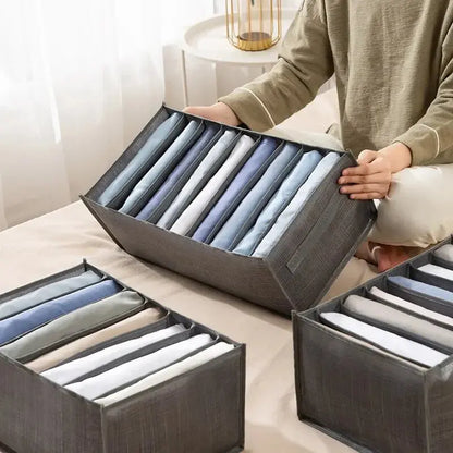 Organizador de ropa para armarios, pantalones, vaqueros, caja de almacenamiento, organizador de armario