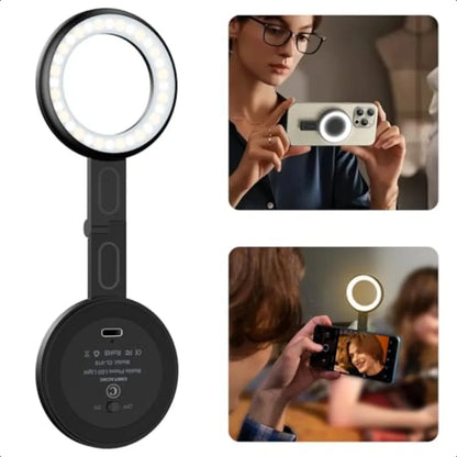 Glow & Snap: 3-in-1 Magnetic Selfie Light