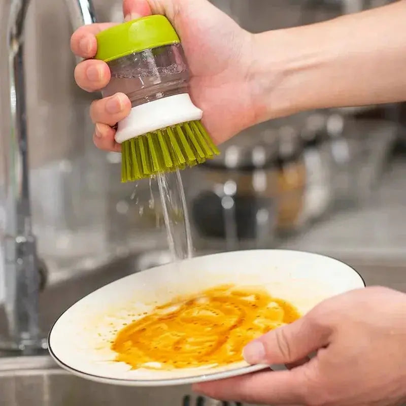 Dish Brush With Soap Dispenser Palm Brush Dish washing Kitchen Scrub