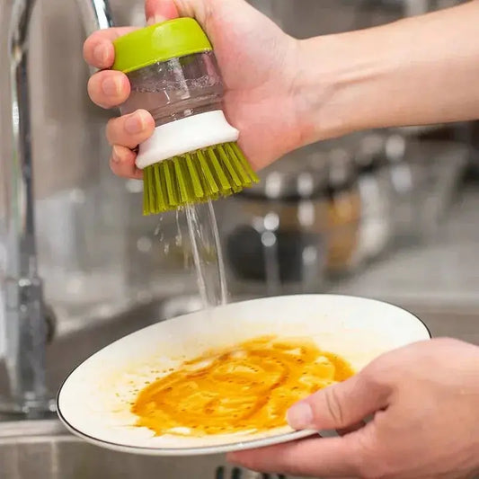 Dish Brush With Soap Dispenser Palm Brush Dish washing Kitchen Scrub