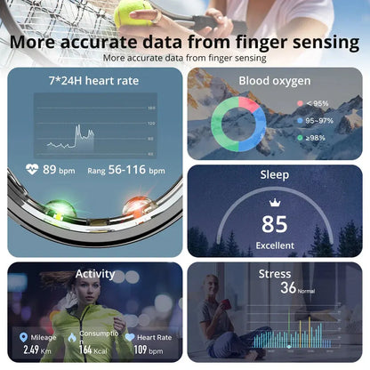 COLMI R10 Smart Ring with Charging Case for Men Women, Health and Sleep Monitor, 5ATM Waterproof, Multi-sport Mode Shop1103572318 Store