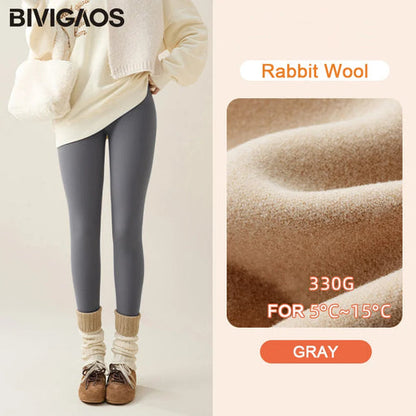 BIVIGAOS New Autumn Winter Rabbit Fleece Sharkskin Leggings Women AliExpress