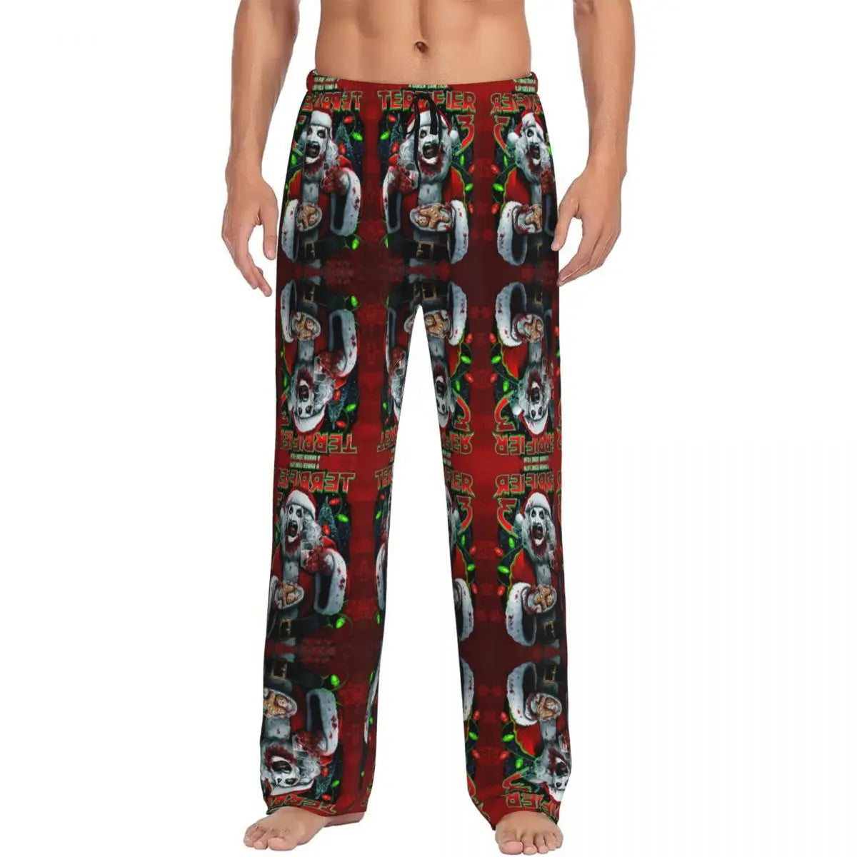 Custom Printed Horror T-Terrifiers Film Essential Pajama Pants Men Sleep Sleepwear Bottoms with Pockets