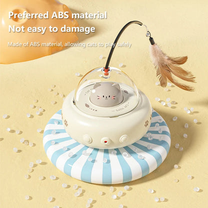 Smart UFO Cat Toy: Bell & Feather Fun Small Pet Store