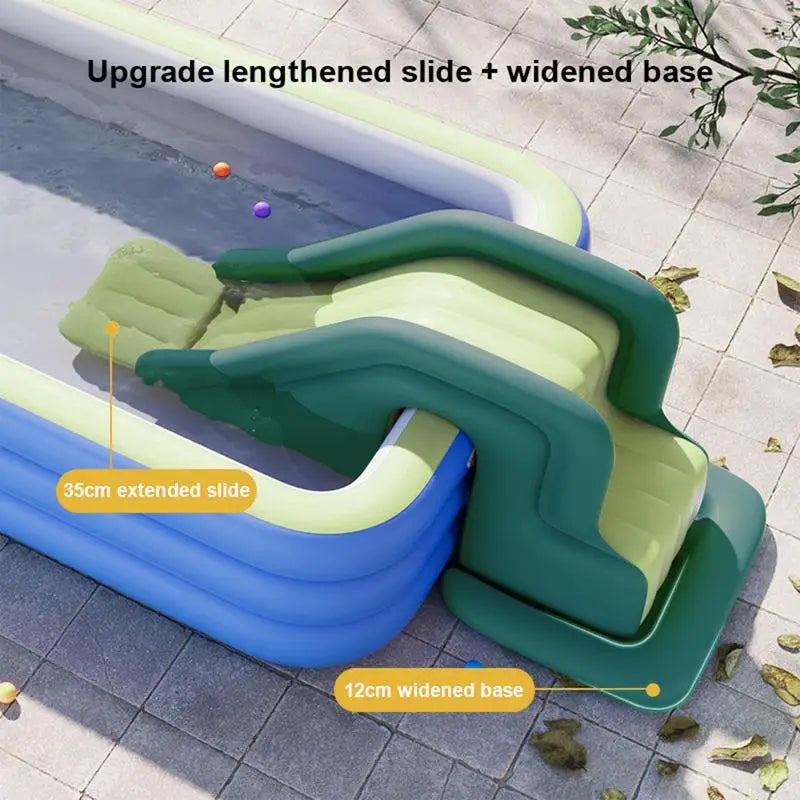 Inflatable Pool Water Slide Outdoor Toy Play Center Water Slides Inflatable Slides for Above Ground Water Play Center
