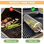 1PC BBQ Cage Rolling Stainless Steel Outdoor Grilling Basket Grill AliExpress