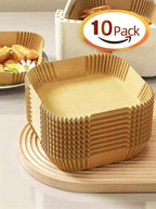 50 Pcs Nonstick Air Fryer Paper Liners Disposable For Clean Mess Free Cooking