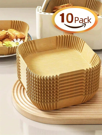 50 Pcs Nonstick Air Fryer Paper Liners Disposable For Clean Mess Free Cooking