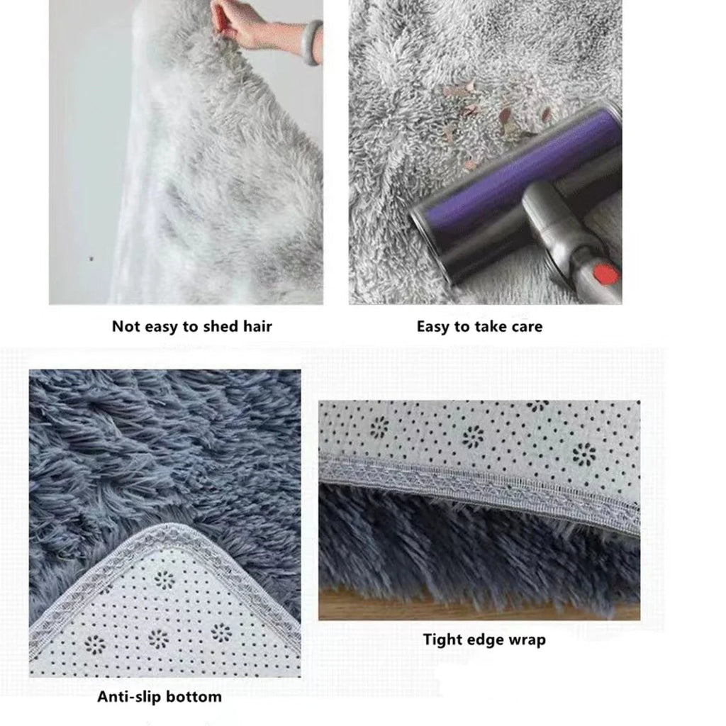 Soft Area Rugs Bedroom Carpet Fluffy Non-slip Tie-Dyed Fuzzy Shag Plush Soft Shaggy Bedside Rug Living Room Carpet Shop1103833493 Store