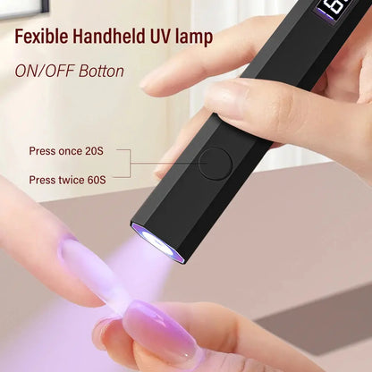 YIKOOLIN Mini Nail Lamp with LED Display Portable Mini UV Light for Gel Nails with 2 Timers Fast Charging Small UV Light YIKOOLIN Official Store