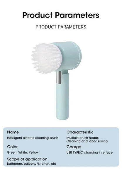 Electric Spin Scrubber, Bathroom Cordless Cleaning Brush Power Scrubber with 5 Replaceable Brush Heads, Electric Cleaning Brush Stone's Store