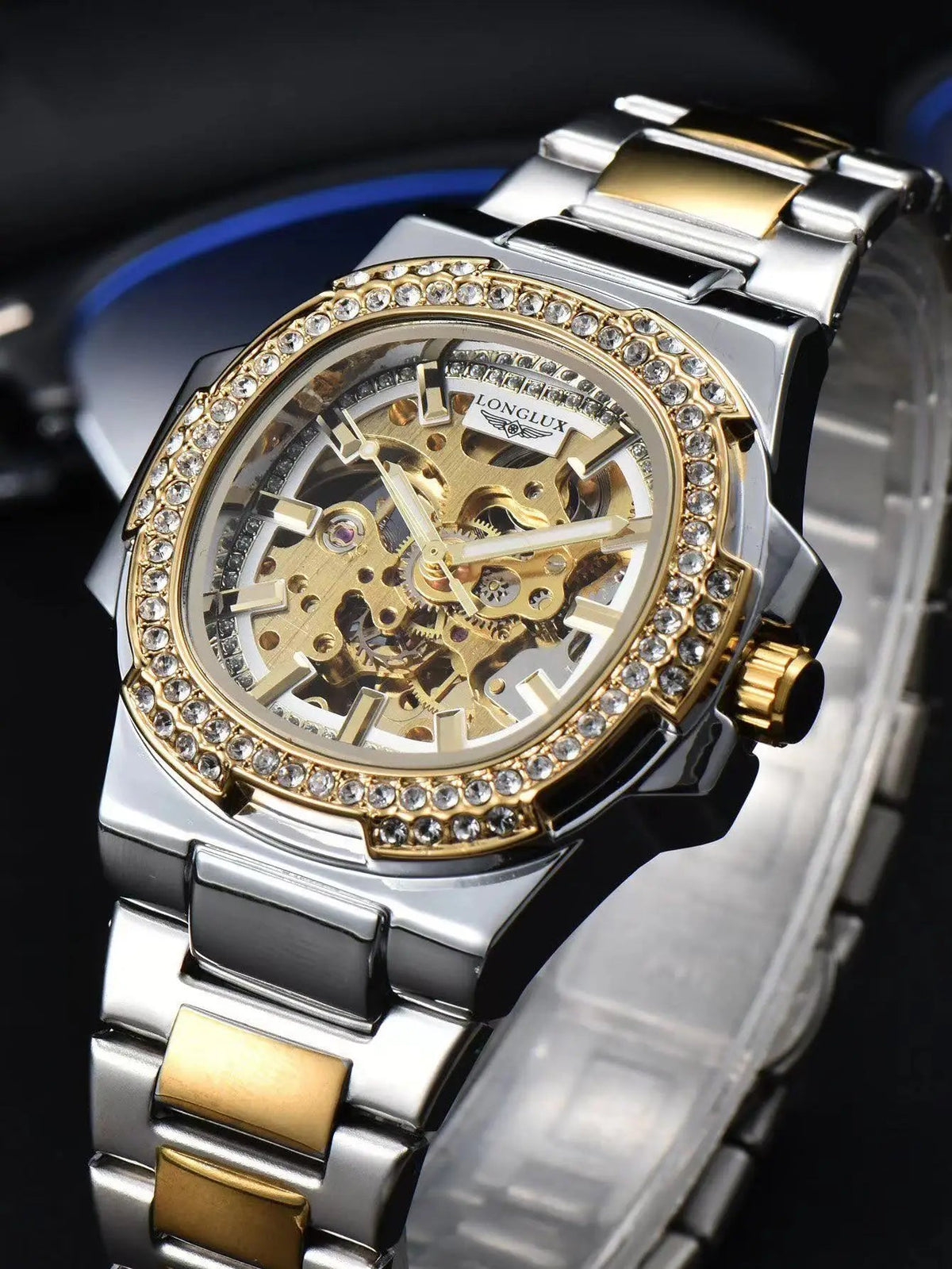 LONGLUX automatic man watch luxury stainless steel wholesale AliExpress