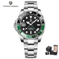 ELEGANCE® P1662 Men Watch Automatic Mechanical GMT Wristwatch Sapphire Glass Stainless Steel 100M Waterproof PAGANI DESIGN Men Watch Store