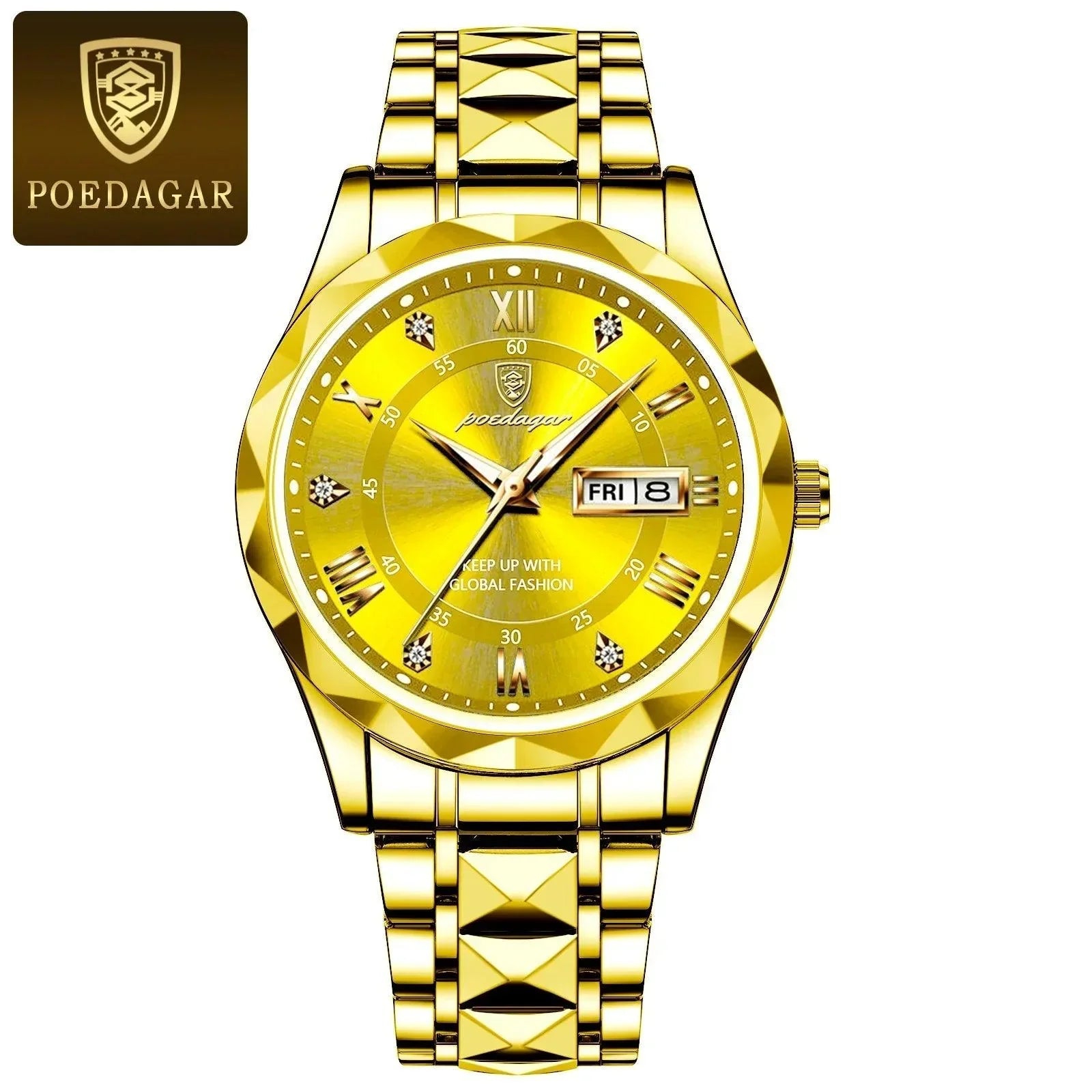 Luxury Business Watch Stylish Waterproof Luminous Timepiece POEDAGAR Official Store