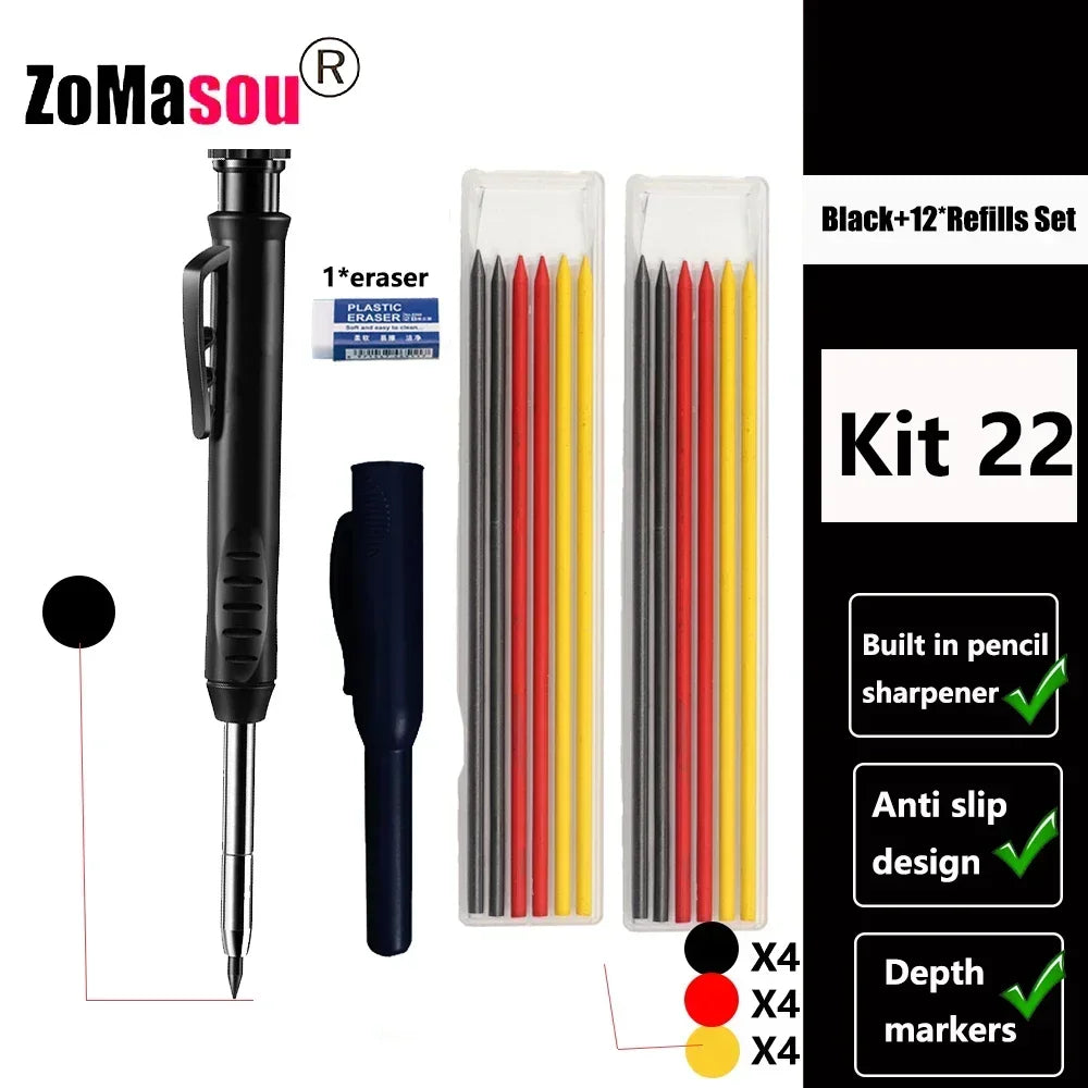 PrecisionMark Carpenter Pencil: Sharp Lines, Every Time! Zomasou Factory Store