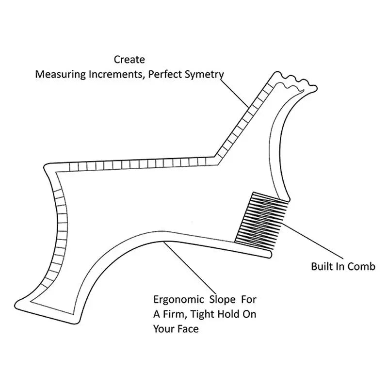 New 2025 Fashion Men Beard Shaping Styling Template Comb Men's Beards Combs Beauty Tool for Hair Beard Trim Templatesival