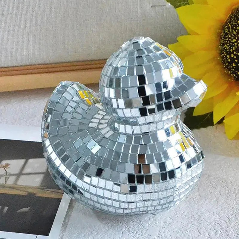 Silver Duck Disco Ball Mosaic Glass Mini Disco Ball Bar Home Ornament