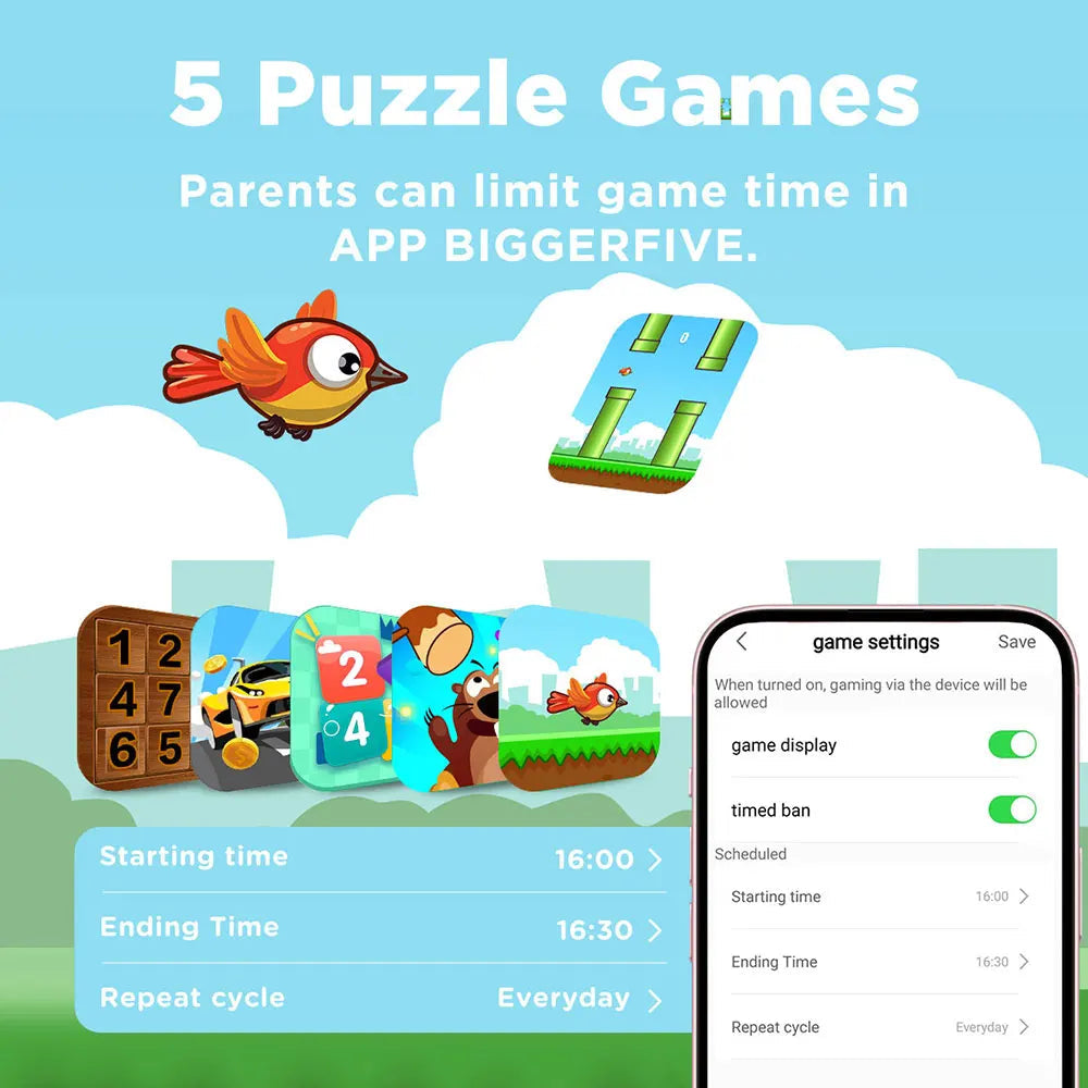 BIGGERFIVE Smart Watch for Kids No APP No Phone Needed, 1.8" Fitness Tracker Watch Pedometer, Heart Rate, Sleep Monitor, IP68 Wa TOOBUR Store