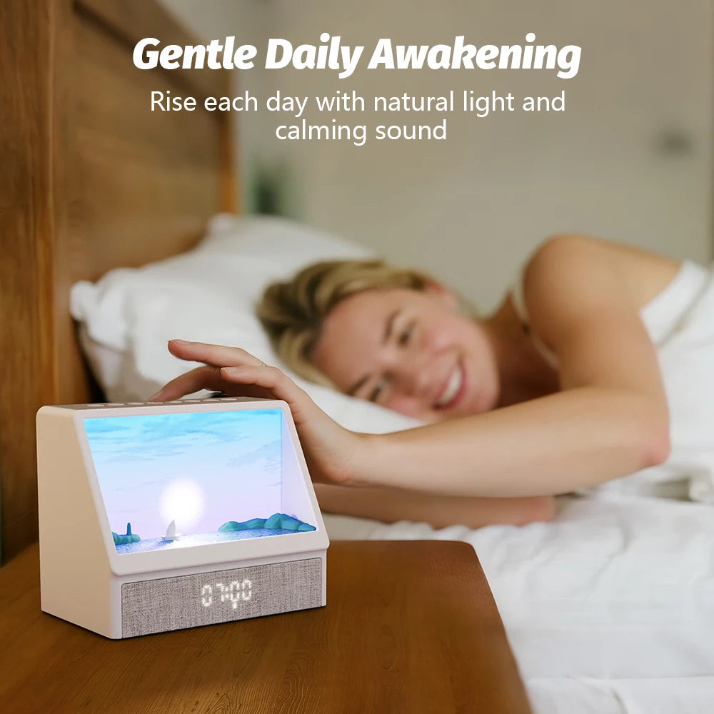 SunGlow™ Wake-Up Lamp 🌅 — Sunrise Light & Soothing Sleep Sounds