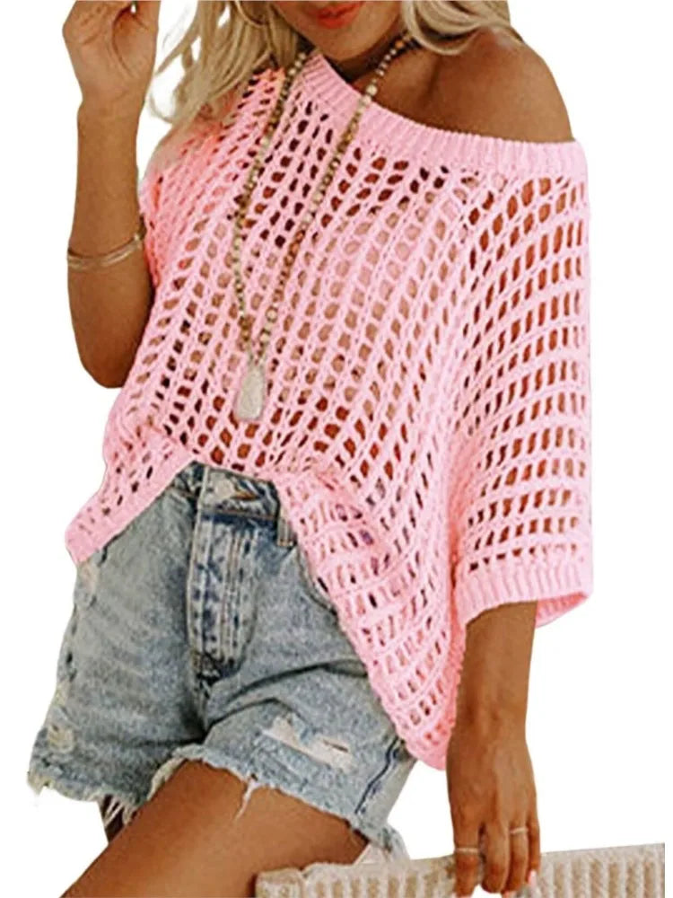 BreezeChic™ Blusa de Verano de Ganchillo ☀️✨ Ligera, Fresca y Elegante