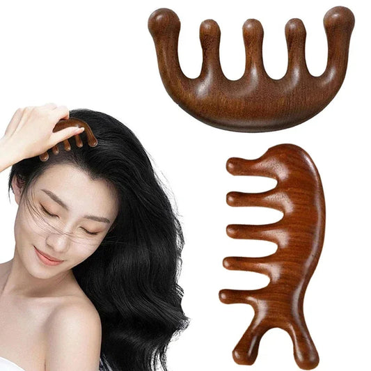 Massage Comb Head Massager Sandalwood Five Tooth Comb Whale Comb Scalp AliExpress