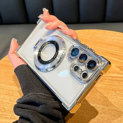 Luxury Clear Shockproof Magnetic Case for Samsung Galaxy S25 S24 Ultra S23 S22 with Lens Cover - Black, Blue, Purple, Clear. BESD Phone Case Store