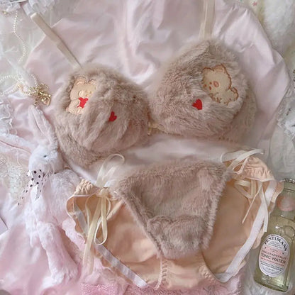 Japanese Girls Cute Lingerie For Women Cartoon Bear Students Plush AliExpress