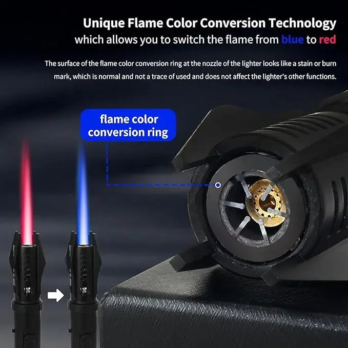 Turbo Torch Jet Gas Lighter High Firepower Windproof Spray Gun Kitchen Cooking Smoking Accessories Jewelry Welding Cigar Lighter Unusual lighters Store