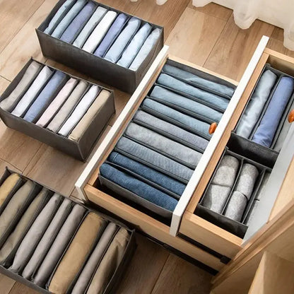 Organizador de ropa para armarios, pantalones, vaqueros, caja de almacenamiento, organizador de armario