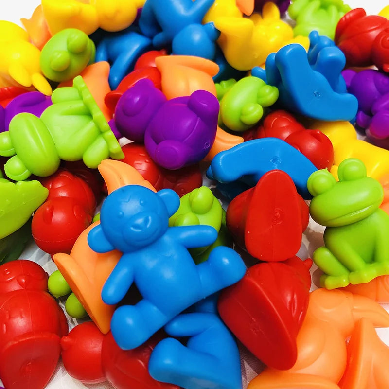 Kids Matching Game Learn Educational Toys Animal Cognition Rainbow Sort Fine Motor Training Montessori Sensory Puzzle Toy Gifts Kids Choice Store