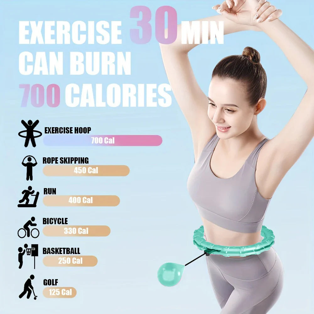 Weighted Hula Hoop Weight Loss 2 in 1 Adjustable with Detachable Knots Jojonice Sport Store