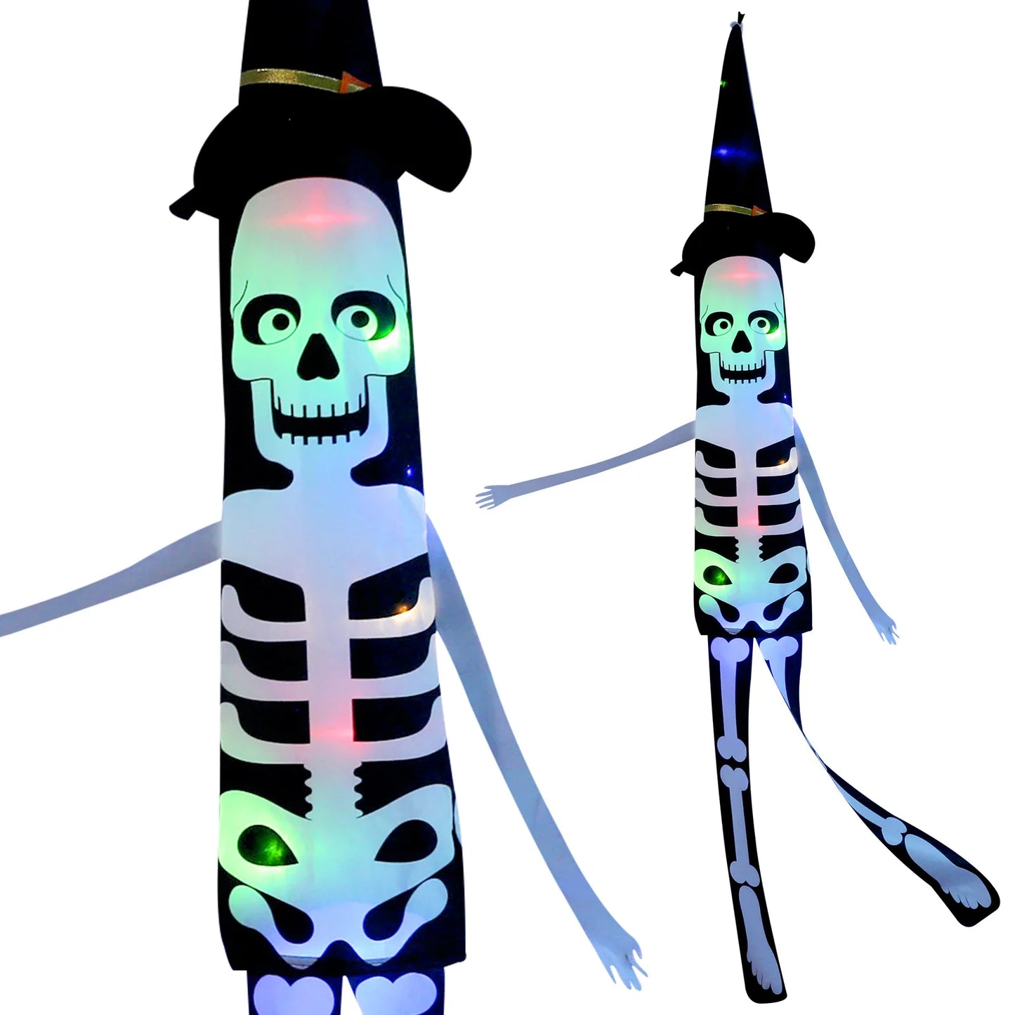 Halloween Hanging Decoration Witch Hats LED Black Light up Witch Hats for Indoor Outdoor Yard Garden Porch Halloween Decorations