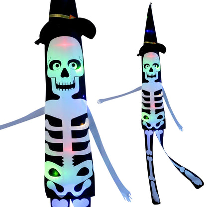 Halloween Hanging Decoration Witch Hats LED Black Light up Witch Hats for Indoor Outdoor Yard Garden Porch Halloween Decorations