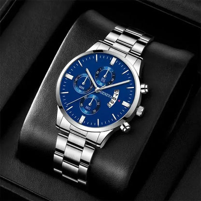2023 Luxury Fashion Mens Watches Silver Stainless Steel Quartz Wrist