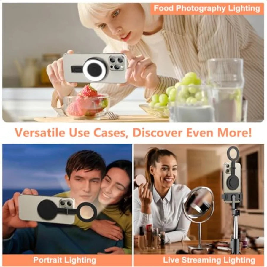 Glow & Snap: 3-in-1 Magnetic Selfie Light