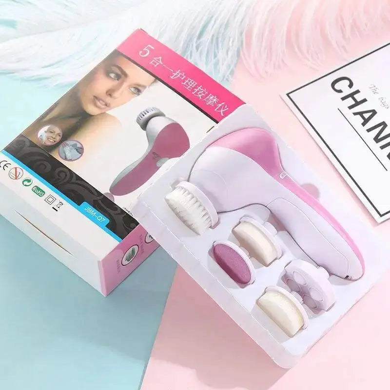 Electric Facial Cleaner 5 IN 1 Face Cleansing Brush Wash Machine Spa