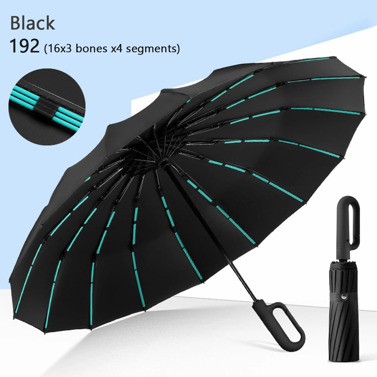 Reflective Auto Open Windproof Umbrella