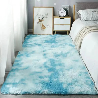 Soft Area Rugs Bedroom Carpet Fluffy Non-slip Tie-Dyed Fuzzy Shag Plush Soft Shaggy Bedside Rug Living Room Carpet Shop1103833493 Store