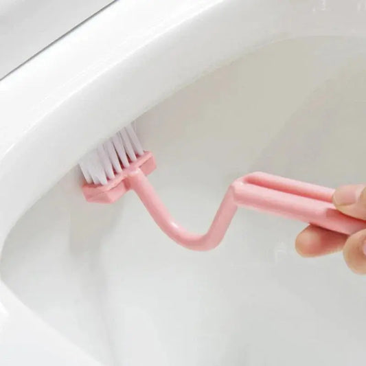 Toilet Cleaning Brush S Shape Portable Wc Scrubber Curved Side Bending