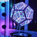 3D Cube Light Creative Cool Infinite Dodecahedron Nightlight Colorful Art Light USB Nightlight Girls Birthday Christmas Gift Donirt Official Store